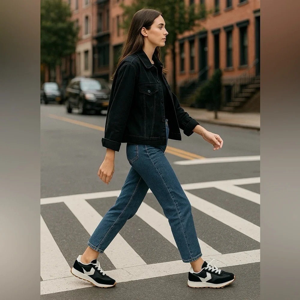 Steve Madden Kendrix Black White Lace-Up Sneakers Women’s Sz 8 NWT Store Display - Picture 2 of 12